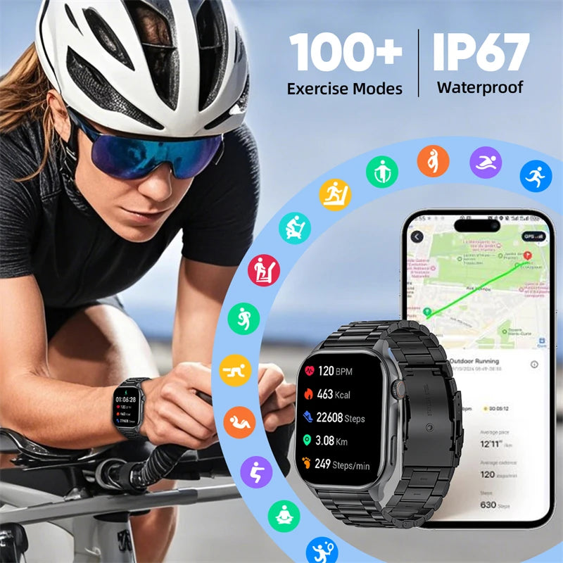 LIGE Smartwatch Men 2.01" HD Screen Health Monitoring Watches Waterproof Sports Fitness Smart Watch Reloj Inteligente Mujer 2025