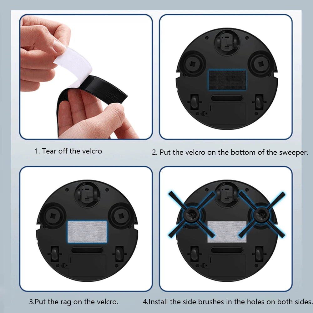 3 in 1 Robot Vacuum Rechargeable Sweeping Machine Strong Suction Compact Cleaning Machine for Pet Hair Stubborn Dirt