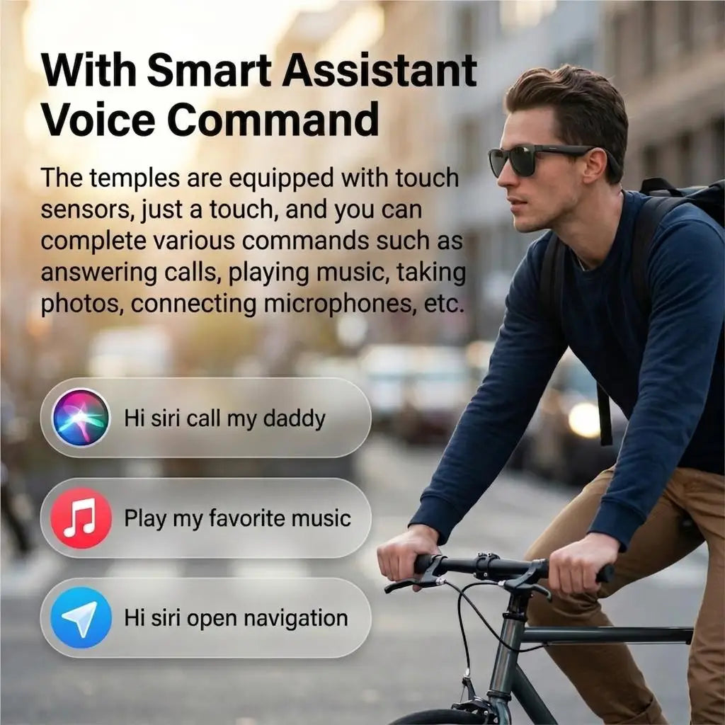 AI Remote Control Touch Smart Glasses 8K HD Photo Camera Recording Translator Voice Assistant Music Bluetooth Sunglasses UV400