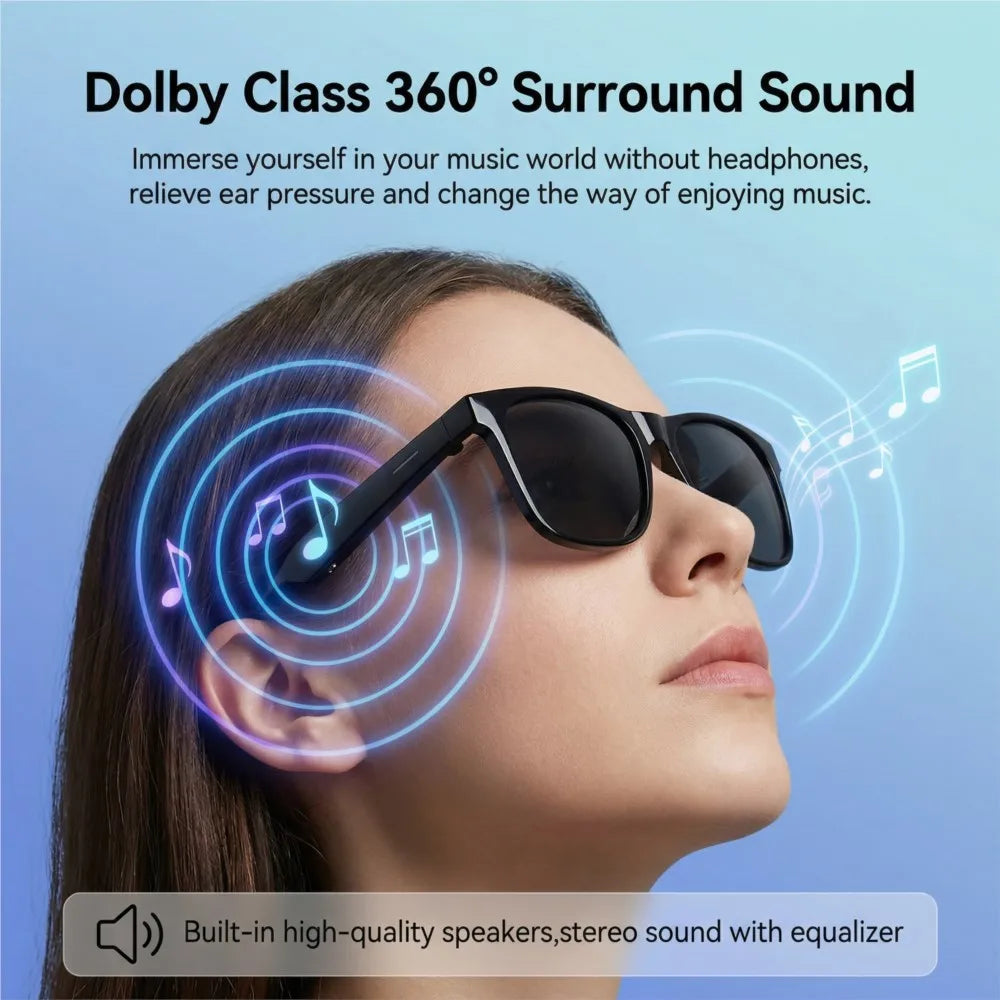 AI Remote Control Touch Smart Glasses 8K HD Photo Camera Recording Translator Voice Assistant Music Bluetooth Sunglasses UV400
