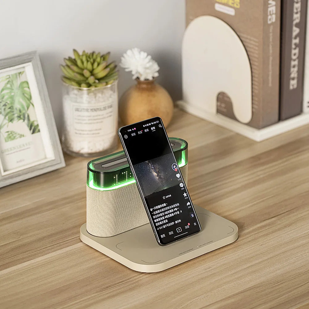 2026 new factory S26S five-in-one Bluetooth speaker mobile phone wireless charging with clock speaker innovative home bed