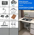 2026 Integrated Waterfall Kitchen Sink Honeycomb Technology Large Digitial Display Stainless Steel Soap Dispenser Cup Washer