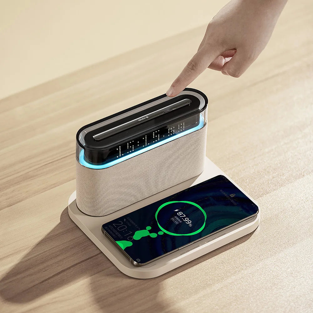 2026 new factory S26S five-in-one Bluetooth speaker mobile phone wireless charging with clock speaker innovative home bed