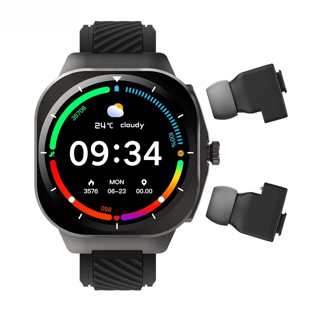 Z19 2 IN1 TWS Earphones Smartwatch Men 2025 Outdoor Relojes Inteligentes Sleep Fitness Tracker Smart Watch with Earbuds 2 in 1