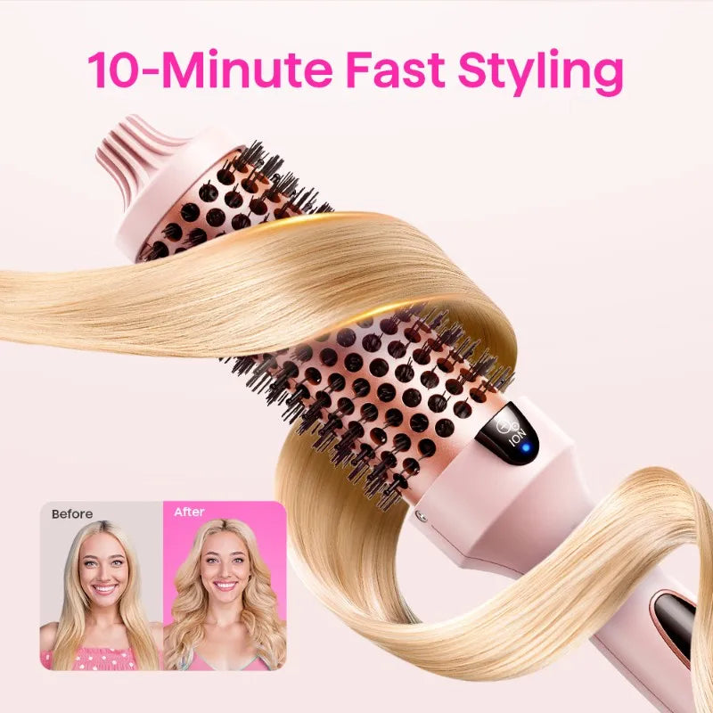 A39F Top Negative Technology Tourmaline Heated Round Brush 31Mm Barrel For Blowout Look Suitable For All Hair Qualit