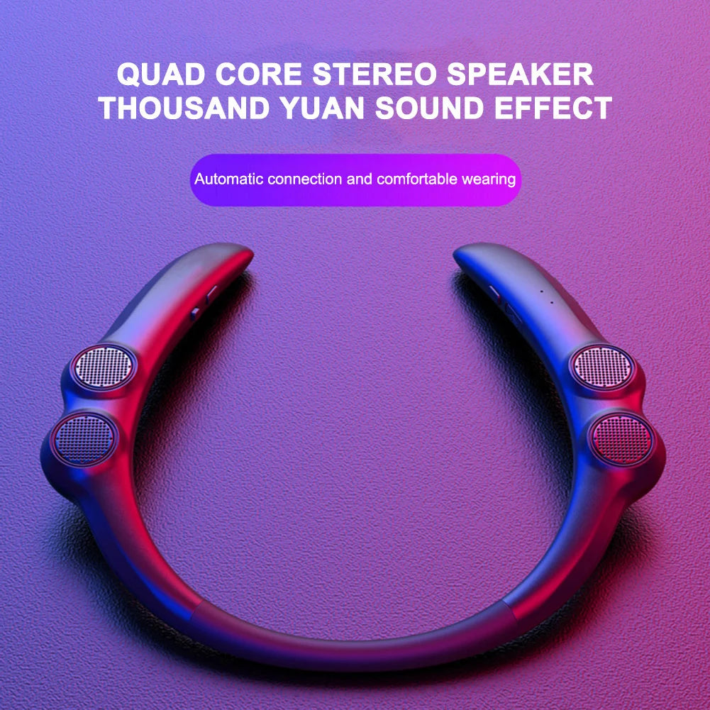 Bluetooth-compatible Speaker Hang Neck Wireless High-definition Call Subwoofer Sound Box 4 Speakers for Sports Game