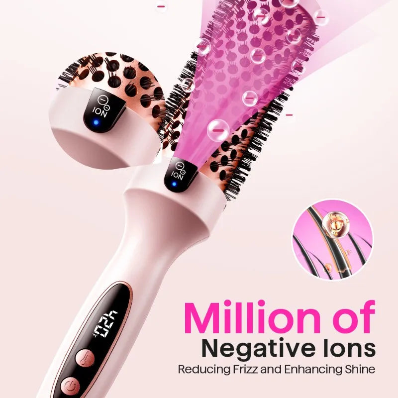 A39F Top Negative Technology Tourmaline Heated Round Brush 31Mm Barrel For Blowout Look Suitable For All Hair Qualit