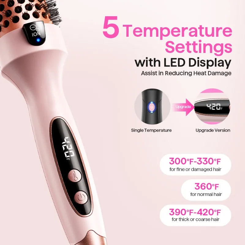 A39F Top Negative Technology Tourmaline Heated Round Brush 31Mm Barrel For Blowout Look Suitable For All Hair Qualit