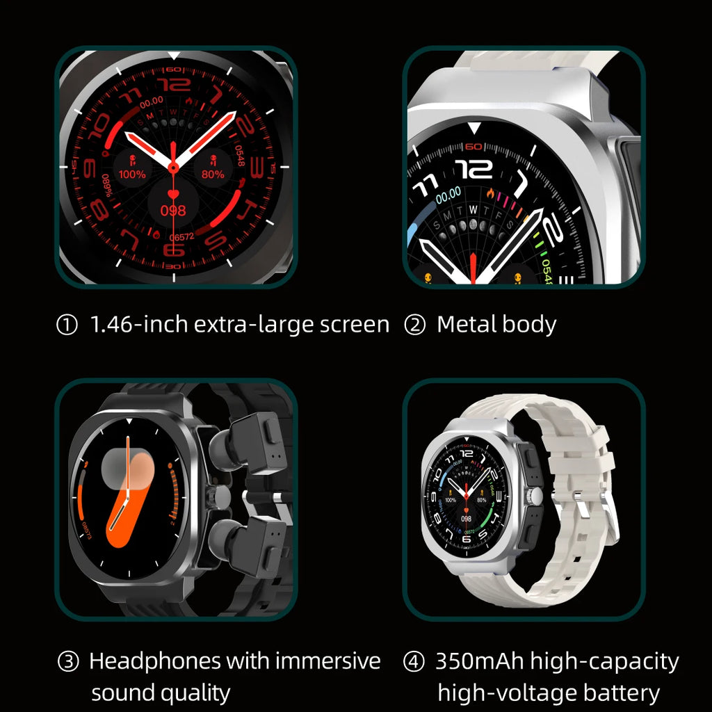 Z19 2 IN1 TWS Earphones Smartwatch Men 2025 Outdoor Relojes Inteligentes Sleep Fitness Tracker Smart Watch with Earbuds 2 in 1