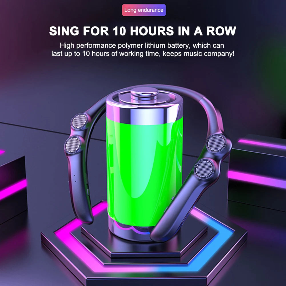 Bluetooth-compatible Speaker Hang Neck Wireless High-definition Call Subwoofer Sound Box 4 Speakers for Sports Game
