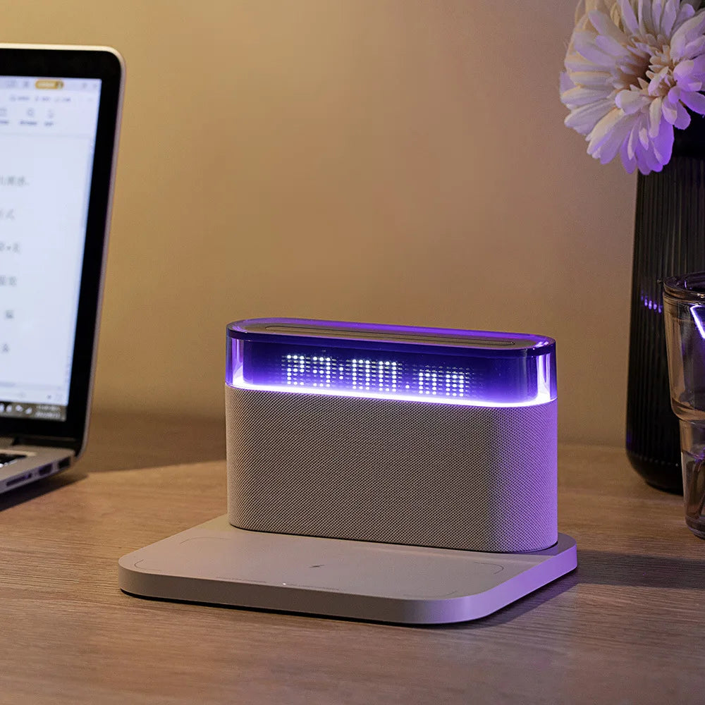 2026 new factory S26S five-in-one Bluetooth speaker mobile phone wireless charging with clock speaker innovative home bed
