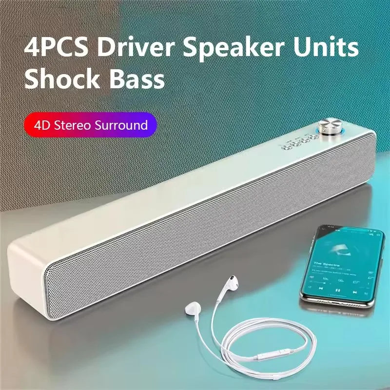 Original Bluetooth Subwoofer Soundbar TV Audio Echo Wall Computer Speaker Home Theater Music Wireless Blueooth Speaker Gift