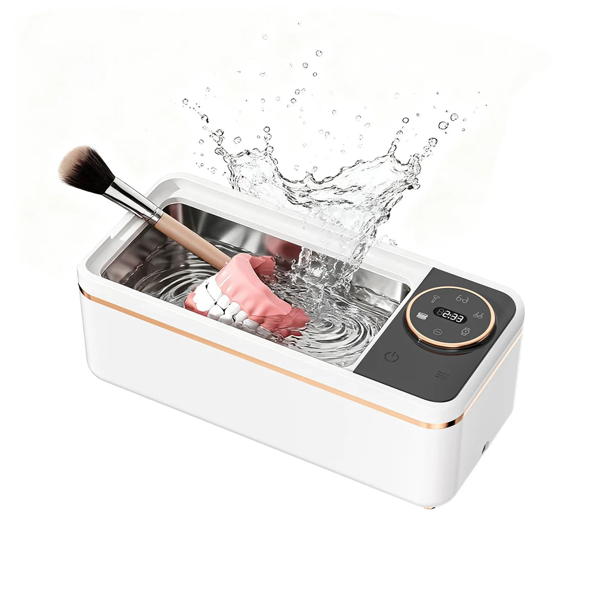 Ultrasonic 55KHZ Cleaning Machine Soundwave Technology for Glasses Dentures Jewelry And Makeup Brushes - Deep Cleaning Appliance