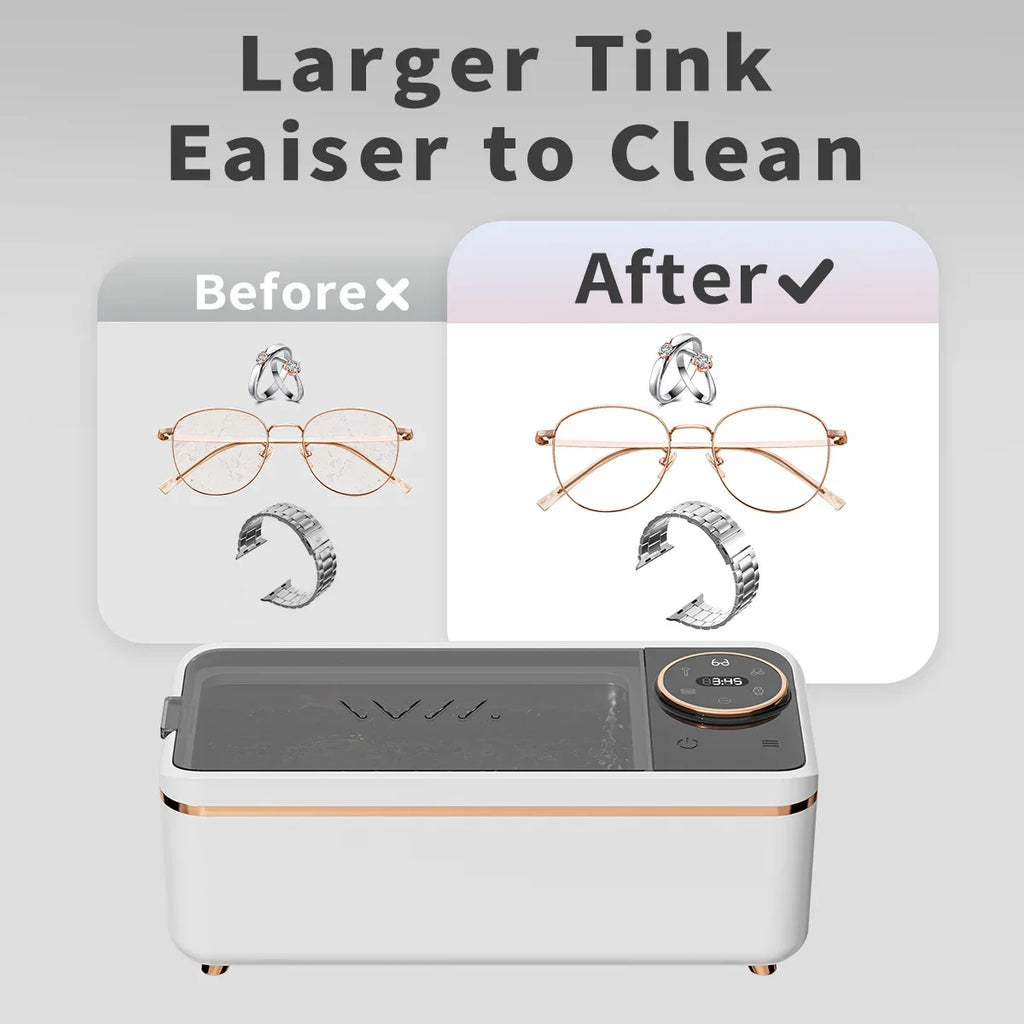 Ultrasonic 55KHZ Cleaning Machine Soundwave Technology for Glasses Dentures Jewelry And Makeup Brushes - Deep Cleaning Appliance