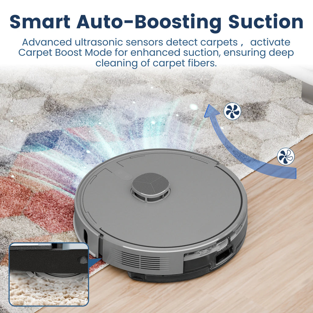 AIRROBO 5500Pa Ultrasonic Carpet Detection Self-Emptying Cordless Floor Carpet Cleaner Mopping Robot Vacuum Cleaner Aspiradora