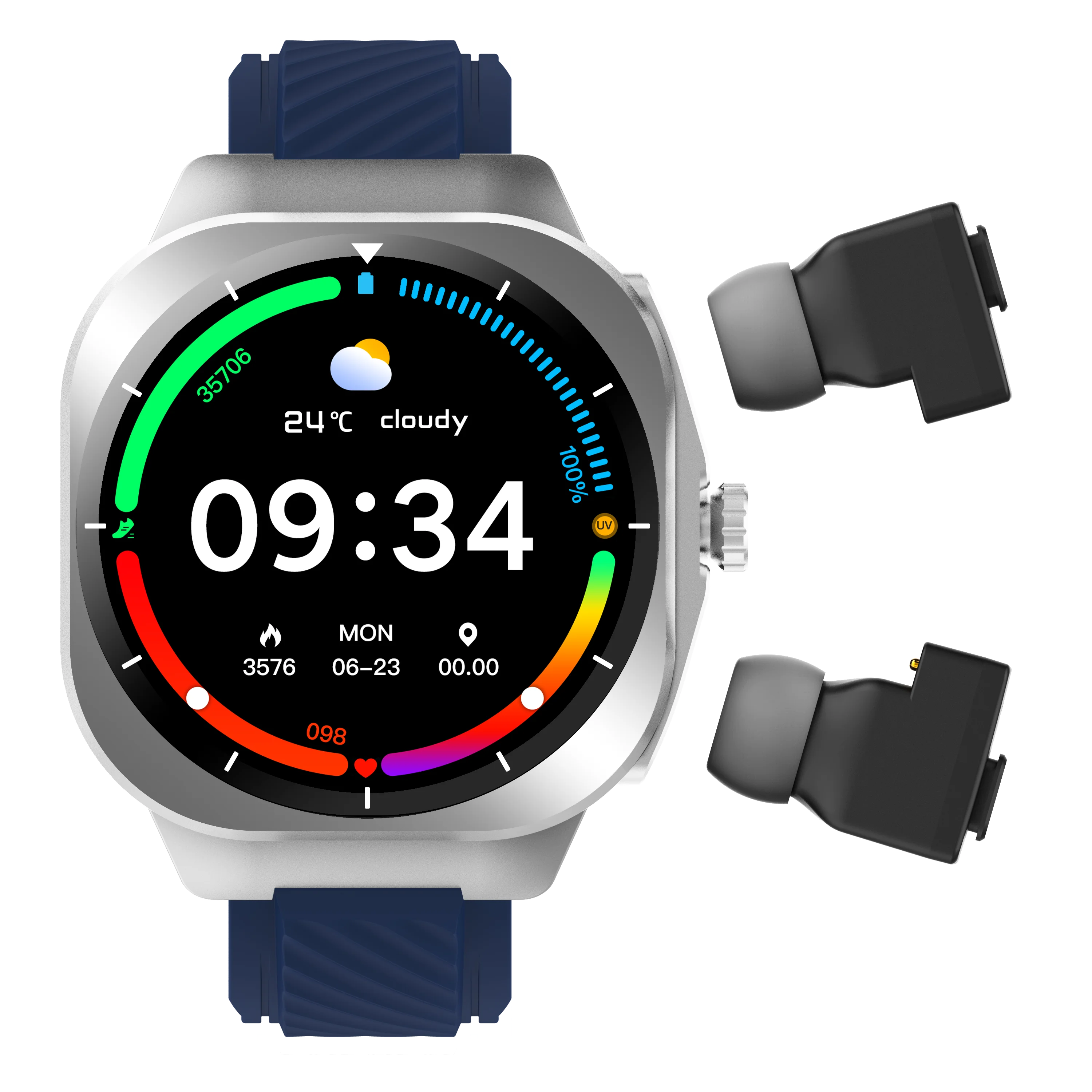 Z19 2 IN1 TWS Earphones Smartwatch Men 2025 Outdoor Relojes Inteligentes Sleep Fitness Tracker Smart Watch with Earbuds 2 in 1