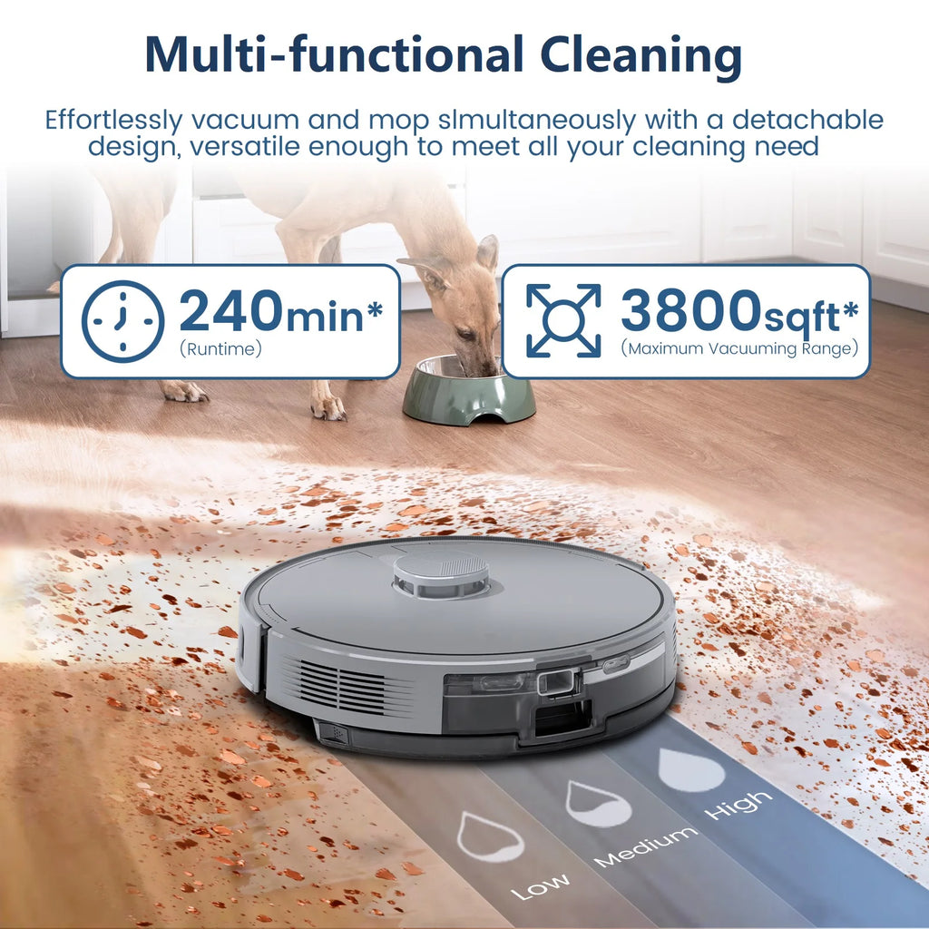 AIRROBO 5500Pa Ultrasonic Carpet Detection Self-Emptying Cordless Floor Carpet Cleaner Mopping Robot Vacuum Cleaner Aspiradora