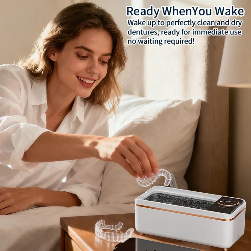 Ultrasonic 55KHZ Cleaning Machine Soundwave Technology for Glasses Dentures Jewelry And Makeup Brushes - Deep Cleaning Appliance