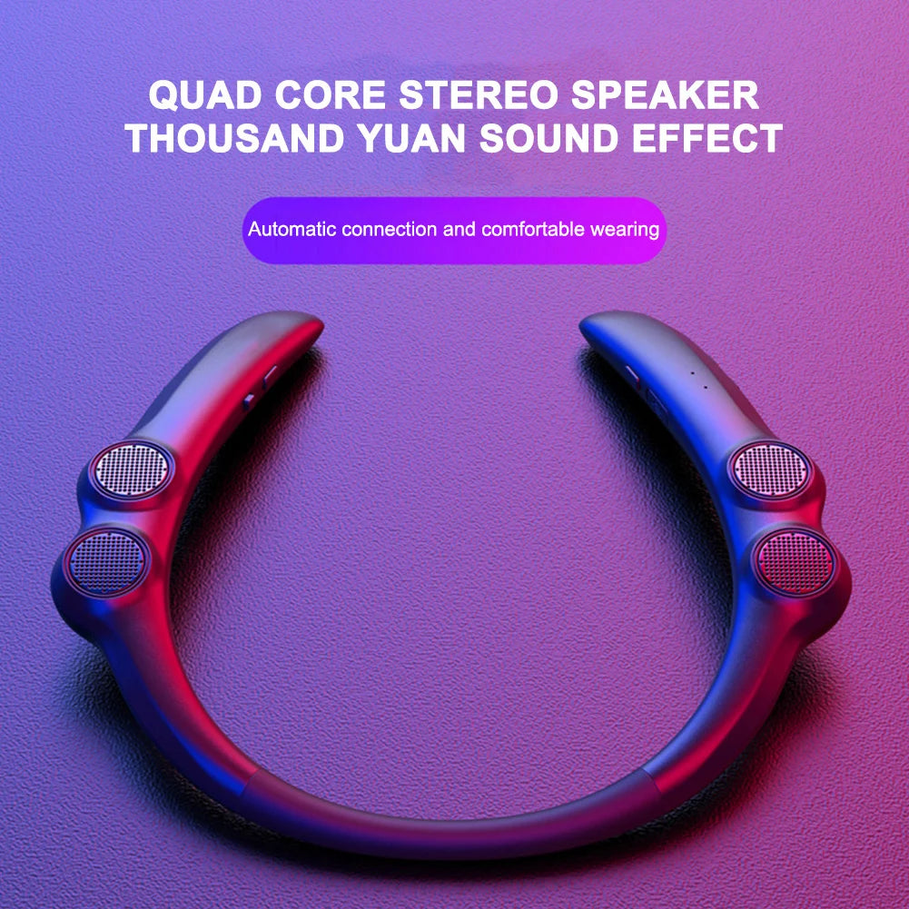 Bluetooth-compatible Speaker Hang Neck Wireless High-definition Call Subwoofer Sound Box 4 Speakers for Sports Game