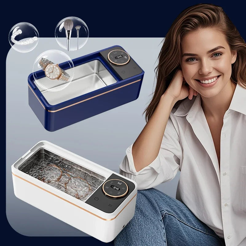 Ultrasonic 55KHZ Cleaning Machine Soundwave Technology for Glasses Dentures Jewelry And Makeup Brushes - Deep Cleaning Appliance
